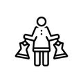 Black line icon for Dress Shopping, purchase and cloths