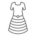 Dress thin line icon. Lady clothes vector illustration isolated on white. Gown outline style design, designed for web