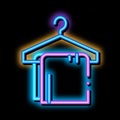 Dress Things On Hanger neon glow icon illustration