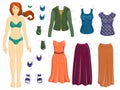 Dress up paper dall - woman Autumn set clothes