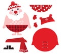 Dress up your Santa! Christmas retro icons.