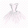 Dress in the vector. Hand drawing clothes . Vintage . Fashion.