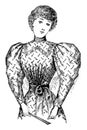 Dress wearing a women, vintage engraving