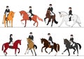 Dressage action set Royalty Free Stock Photo