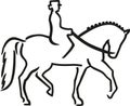 Dressage horse with rider caligraphy