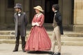 Dressed actors in front of the Province House in Charlottetown