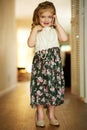 Dressed up for a day of fun. an adorable little girl playing dress-up at home. Royalty Free Stock Photo