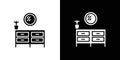 Dresser icon Isolated flat vector in outline Royalty Free Stock Photo