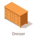 Dresser icon, isometric style.