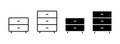 Dresser vector icon set. Furniture symbol. Linear armoire sign