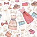 Dresses and accessories pencil drawings