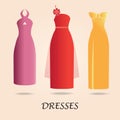 Dresses on background.