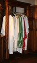 dresses for dressing priests in the sacristy of an ancient Chris Royalty Free Stock Photo