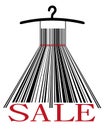 Dresses made from bar-code with red label SALE Royalty Free Stock Photo