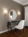 Dressing classic table, black, in the bedroom