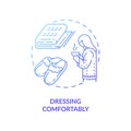 Dressing comfortably concept icon