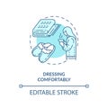 Dressing comfortably concept icon