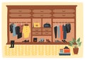 Dressing room interior. Cozy home. Cute vector illustration.