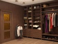 Dressing room, interior of a modern house. Royalty Free Stock Photo