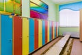 Dressing room in the kindergarten Royalty Free Stock Photo