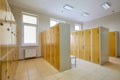 dressing room and yellow lockers