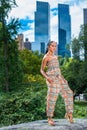 Young black woman standing outdoors in New York City, looking forward Royalty Free Stock Photo