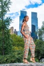 Young black woman standing outdoors in New York City, looking forward Royalty Free Stock Photo