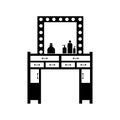 Dressing table black silhouette. modern hi-tech. vector Royalty Free Stock Photo