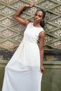 Young black woman standing outdoors in New York City, looking forward Royalty Free Stock Photo