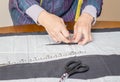 Dressmaker design tailor pattern on the table