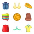 Dressmaker icons set, cartoon style Royalty Free Stock Photo