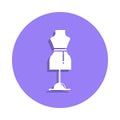 Dressmaker model icon in badge style. One of Handmade collection icon can be used for UI, UX