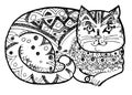 Dressy Cat , coloring page, black and weis