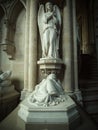 Dreux, France, April 30, 2019: Sculpture above a tomb Chapel Royal Saint Louis