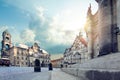 Drezden Skyline. The beauty of architecture in the streets and squares of Dresden