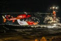 DRF rescue helicopter at night