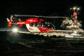 DRF rescue helicopter at night