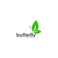 Fly butterfly leaf logo - illustration vector Royalty Free Stock Photo