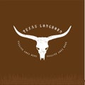 Vintage Retro Buffalo Bull Bison Skull Texas Long Horn Logo Design