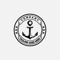 Vintage Retro Anchor Rope Boat Ship Marine Navy Nautical Logo Design Royalty Free Stock Photo