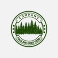 Pine Cedar Spruce Tree Forest Badge Emblem Camp Adventure Logo Design