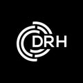 DRH letter logo design on black background. DRH creative initials letter logo concept. DRH letter design