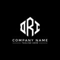DRI letter logo design with polygon shape. DRI polygon and cube shape logo design. DRI hexagon vector logo template white and Royalty Free Stock Photo