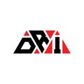 DRI triangle letter logo design with triangle shape. DRI triangle logo design monogram. DRI triangle vector logo template with red Royalty Free Stock Photo