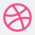 Dribbble icon illustration. Dribbble app logo. Social media icon