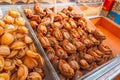 Dried abalone on market stall Royalty Free Stock Photo