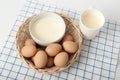 Dried albumin and eggs in the basket02 Royalty Free Stock Photo