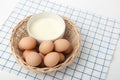 Dried albumin and eggs in the basket01 Royalty Free Stock Photo