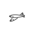 Dried anchovies fish line icon