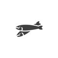 Dried anchovies fish vector icon